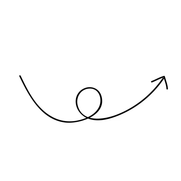 Flèches dessinées à la main vecteur avec style doodle isolé sur fond blanc — Image vectorielle