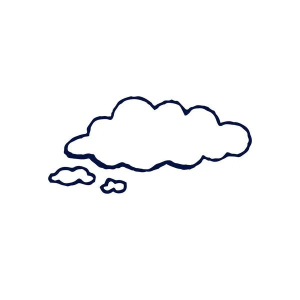 Nube lineal o icono del habla. Stock Ilustración vectorial aislada en fondo blanco . — Archivo Imágenes Vectoriales