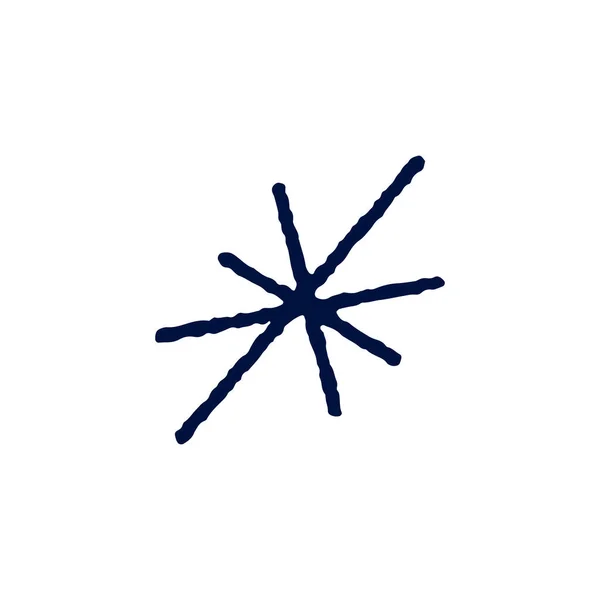 Значок снежинки с плоским вектором. Ручной рисунок дизайна иллюстраций. Векторная иллюстрация на белом фоне . — стоковый вектор