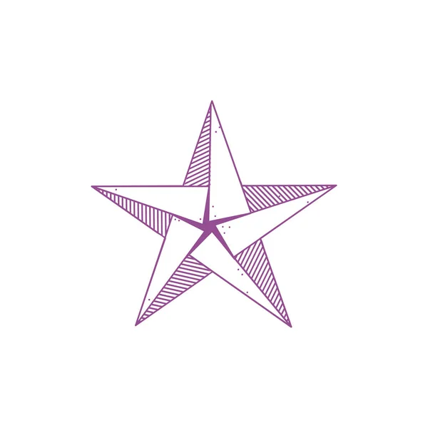 Значок зірки. Хромова п'ятикутна. Стокові векторні ілюстрації ізольовані на білому тлі . — стоковий вектор