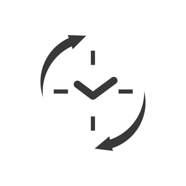 Restaurar icono del reloj. Reloj dentro de reciclar flechas. Stock ilustración vectorial aislado sobre fondo blanco . — Vector de stock