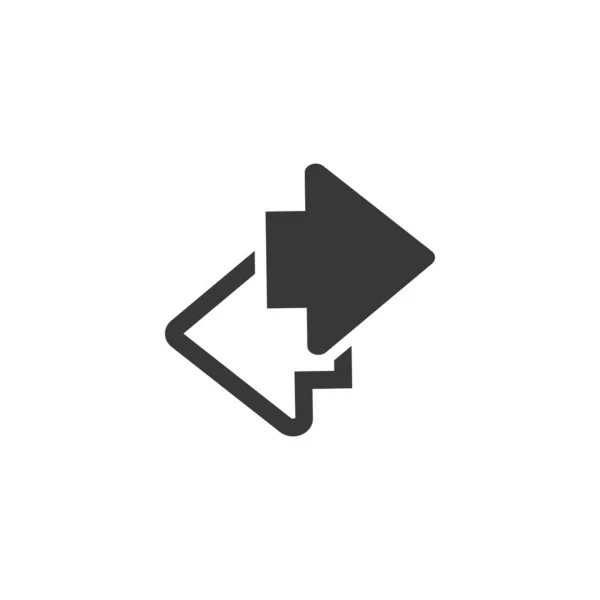 The left and right arrows icon. Two side Arrows symbol. Flat Vector illustration isolated on white background. — ストックベクタ