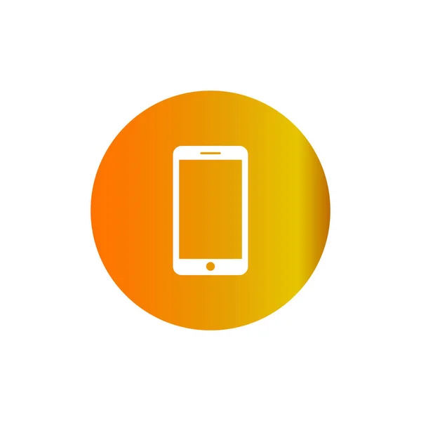 Mobile icon. Smartphone in orange circle. Stock vector illustration isolated on white background. — ストックベクタ