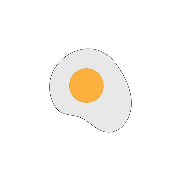 Fried egg flat icon. Stock vector illustration isolated on white background. — Stock Vector