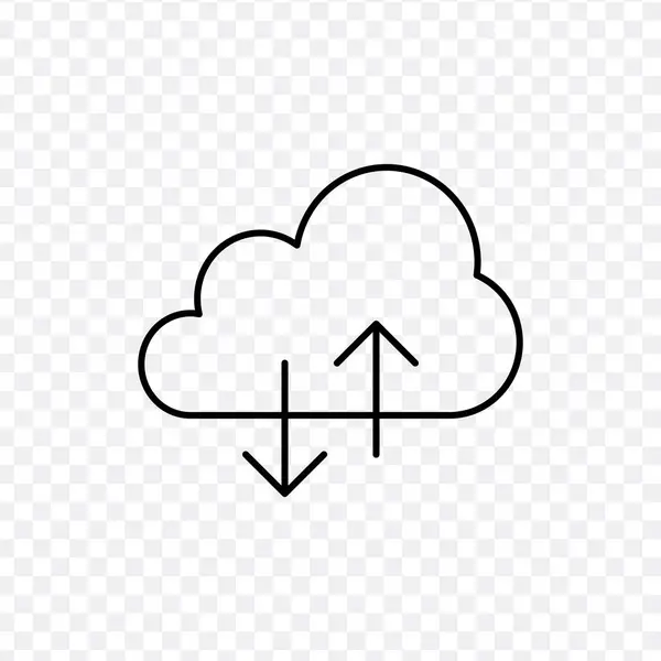 Línea de nube icono. Concepto Uploud. Stock ilustración vectorial aislado sobre fondo blanco . — Archivo Imágenes Vectoriales