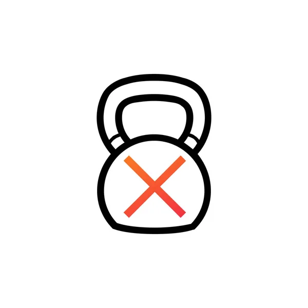 No kettlebell Simple vector modern icon design illustration. Stock vector illustration isolated on white background — 스톡 벡터