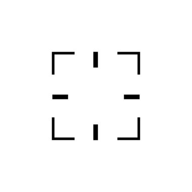 Kamera odaklı çizgi vektörü. Kamera çerçevesi. Stok vektör illüstrasyonu beyaz arkaplanda izole edildi.