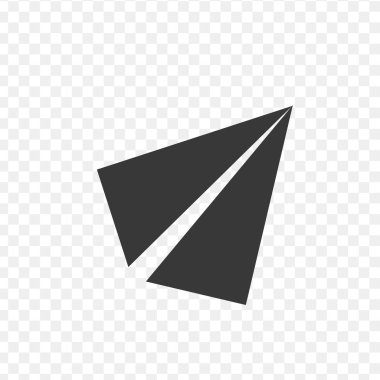 Kağıt uçak ikonu. Stok vektör illüstrasyonu beyaz arkaplanda izole edildi.