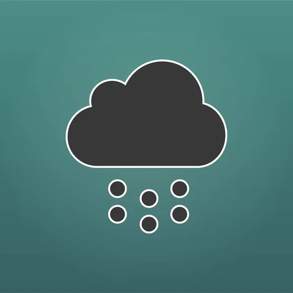 Cloud with rain icon. Stock vector illustration isolated on green background. — Stock Vector