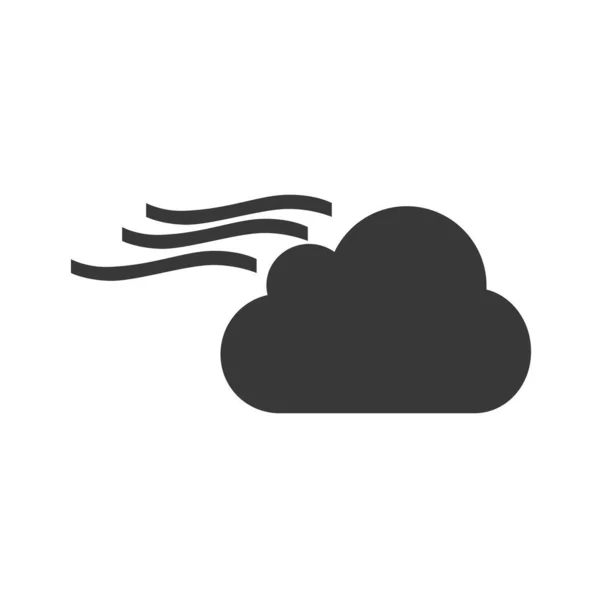 Nube y viento icono. Stock ilustración vectorial aislado sobre fondo blanco . — Vector de stock