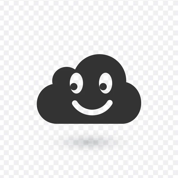 Cute happy cloud . Emoji smile cloud icon. Stock vector illustration isolated on white background. — Stock Vector