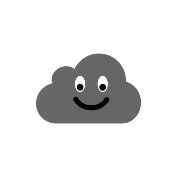Linda nube feliz. Emoji sonrisa nube icono. Stock ilustración vectorial aislado sobre fondo blanco . — Vector de stock