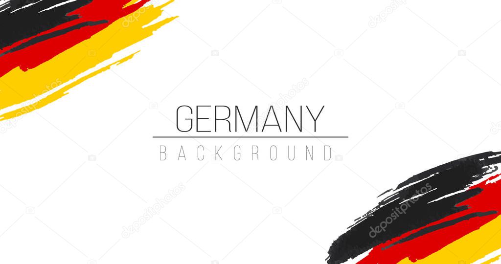 Germany flag brush style background with stripes. Stock vector illustration isolated on white background.