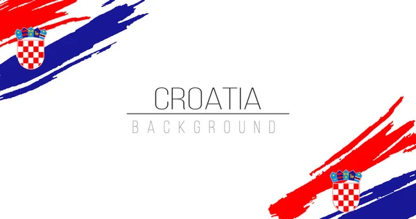 Croacia cepillo bandera estilo fondo con rayas. Stock ilustración vectorial aislado sobre fondo blanco . — Vector de stock