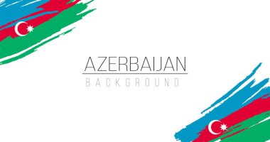 Çizgili Azerbaycan bayrak fırçası tarzı arka plan. Stok vektör illüstrasyonu beyaz arkaplanda izole edildi.