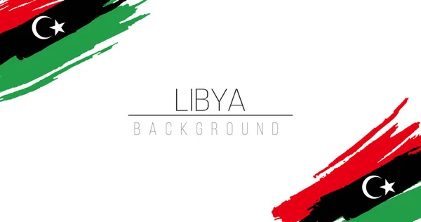 Libya Flaggenpinsel Stil Hintergrund mit Streifen. Aktienvektordarstellung isoliert auf weißem Hintergrund. — Stockvektor