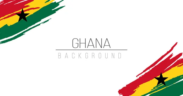 Ghana cepillo bandera estilo fondo con rayas. Stock ilustración vectorial aislado sobre fondo blanco . — Vector de stock