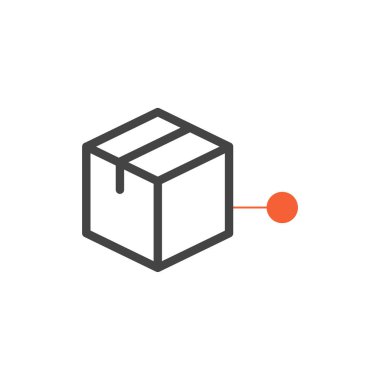 Satır simgesi kutusu. Teslimat ikonu. Stok vektör illüstrasyonu beyaz arkaplanda izole edildi.