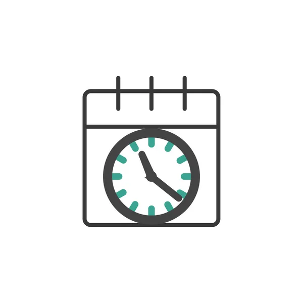 Icono de línea de tiempo calendario. Calendario con signo de estilo lineal Reloj. Stock ilustración vectorial aislado sobre fondo blanco . — Archivo Imágenes Vectoriales