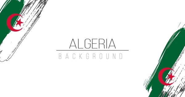Algerien Flagge Pinsel Stil Hintergrund mit Streifen. Aktienvektordarstellung isoliert auf weißem Hintergrund. — Stockvektor