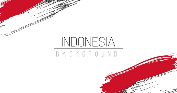 Indonesia bandiera pennello stile sfondo con strisce. Illustrazione vettoriale stock isolato su sfondo bianco . — Vettoriale Stock