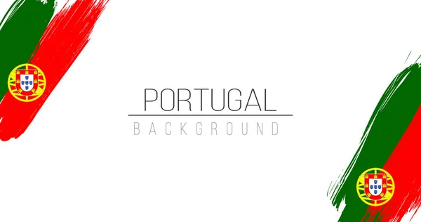 Portugal drapeau fond de style brosse avec des rayures. Illustration vectorielle de stock isolée sur fond blanc . — Image vectorielle