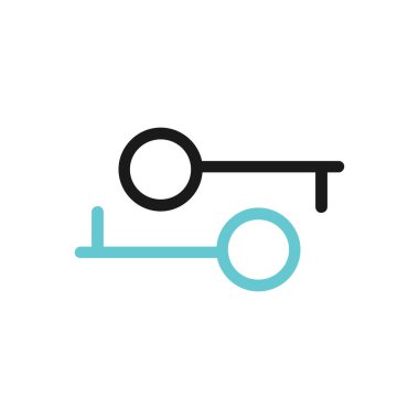 key symbol line vector icon. Stock vector illustration isolated on white background.