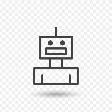 Robot line icon. Stock vector illustration isolated on background.