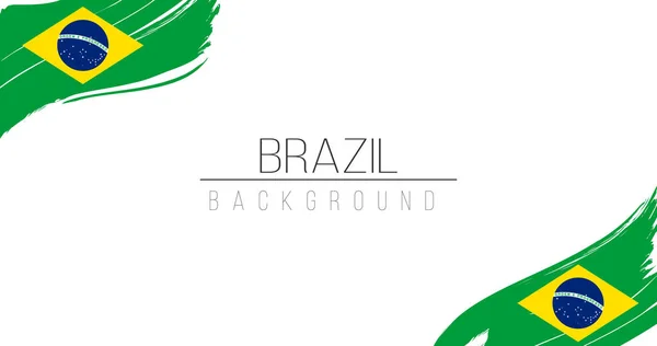 Бразилия флаг кисти фон с полосками. Векторная иллюстрация на белом фоне . — стоковый вектор