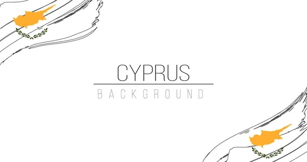 Chipre bandeira escova estilo fundo com listras. Ilustração do vetor de estoque isolado no fundo branco . —  Vetores de Stock