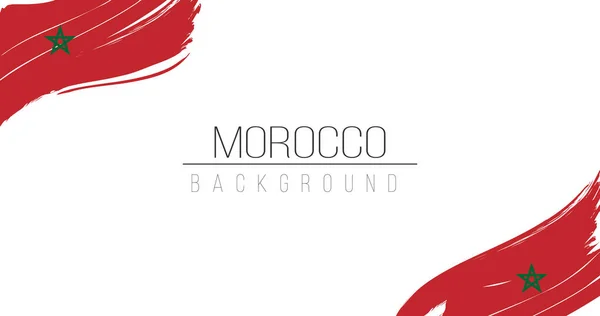 Marocco bandeira escova estilo fundo com listras. Ilustração do vetor de estoque isolado no fundo branco . —  Vetores de Stock