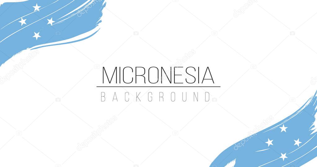Micronesia flag brush style background with stripes. Stock vector illustration isolated on white background.