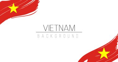 Vietnam bayraklı fırça stili, çizgili. Stok vektör illüstrasyonu beyaz arkaplanda izole edildi.