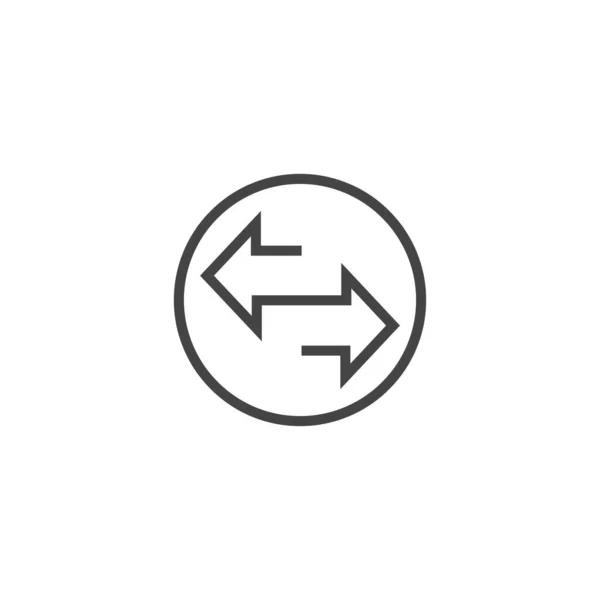Esquema de flecha lateral 2, delgado, plano, icono digital para web y móvil. Stock ilustración vectorial aislado sobre fondo blanco . — Vector de stock