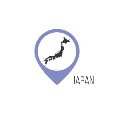 Japonya 'nın haritasını çıkartın. Stok vektör illüstrasyonu beyaz arkaplanda izole edildi.