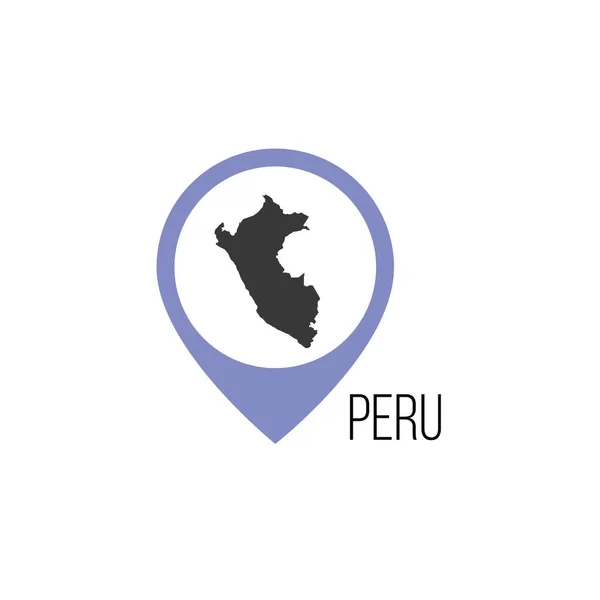 Punteros de mapa con contry Perú. Stock ilustración vectorial aislado sobre fondo blanco . — Vector de stock