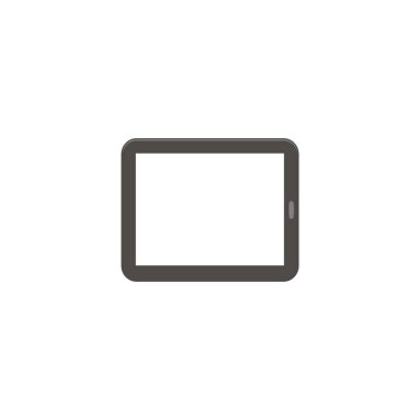 Beyaz arkaplanda boş ekran izole edilmiş gerçekçi tablet pc bilgisayar.