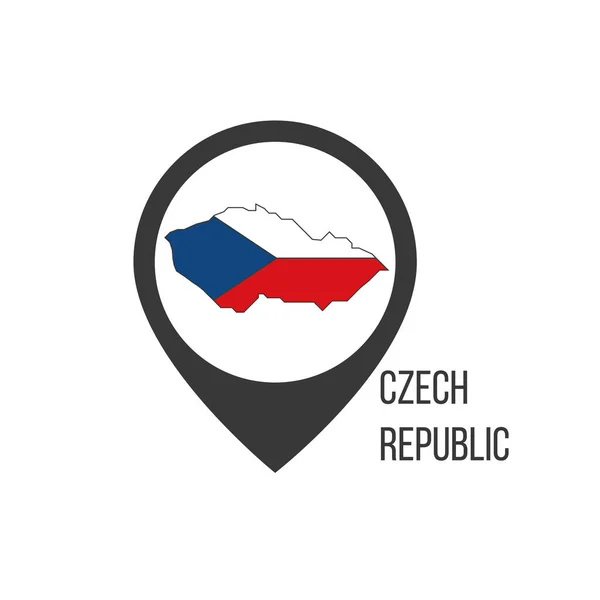 Δείκτες χάρτη με contry Τσεχία. Σημαία Τσεχίας. Εικονογράφηση διανύσματος αποθέματος απομονωμένη σε λευκό φόντο. — Διανυσματικό Αρχείο