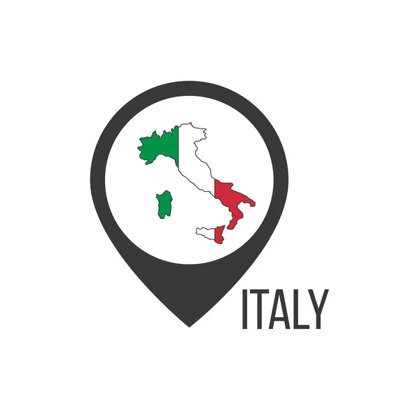 Kartenzeiger mit dem Land Italien. Italien-Flagge. Aktienvektorabbildung isoliert auf weißem Hintergrund. — Stockvektor