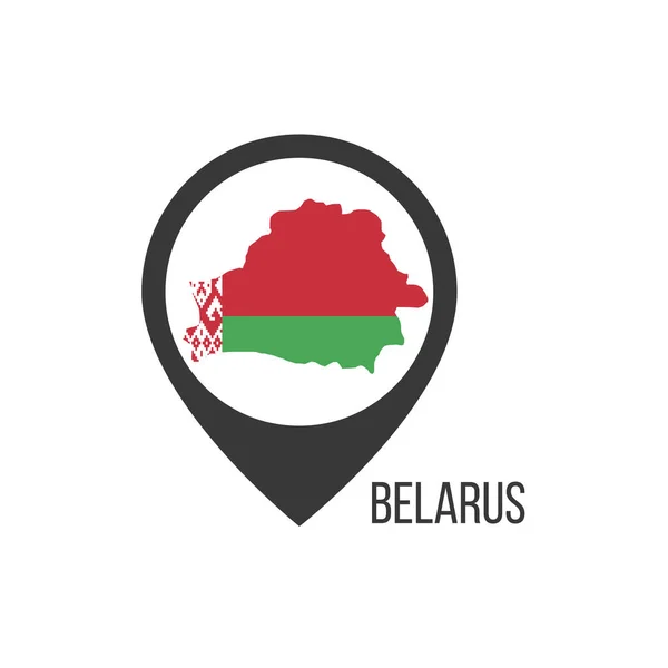 与Contry白俄罗斯的地图指针 白俄罗斯国旗 种群矢量说明 — 图库矢量图片