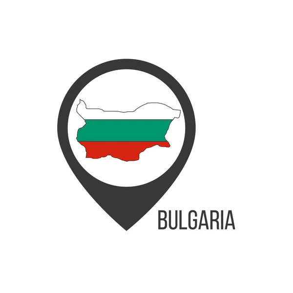 与Contry保加利亚的地图指针 保加利亚国旗 种群矢量说明 — 图库矢量图片