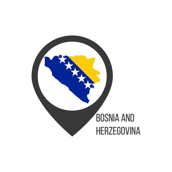 Punteros Mapa Con Contry Bosnia Herzegovina Bandera Bosnia Herzegovina Stock — Vector de stock