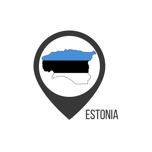 Δείκτες Χάρτη Contry Εσθονία Σημαία Εσθονίας Εικόνα Διανύσματος Αποθέματος — Διανυσματικό Αρχείο