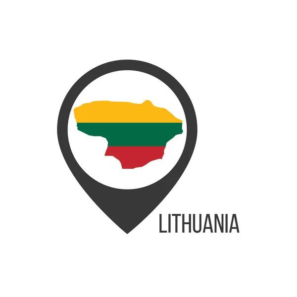 Δείκτες Χάρτη Contry Λιθουανία Σημαία Λιθουανίας Εικόνα Διανύσματος Αποθέματος — Διανυσματικό Αρχείο