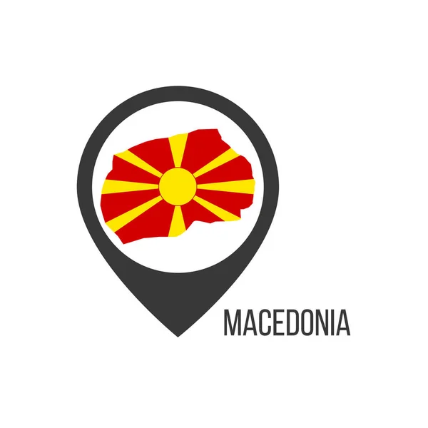 Δείκτες Χαρτών Την Περιοχή Μακεδονία Σημαία Μακεδονίας Εικόνα Διανύσματος Αποθέματος — Διανυσματικό Αρχείο