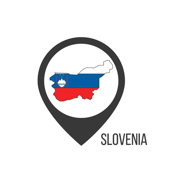 Punteros Mapa Con Contry Eslovenia Bandera Eslovenia Stock Vector Ilustración — Vector de stock