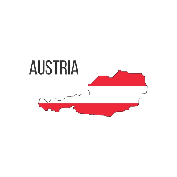 Mapa Bandera Austria Bandera Del País Forma Fronteras Stock Vector — Vector de stock