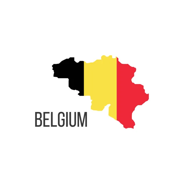 Carte Drapeau Belgum Drapeau Pays Sous Forme Frontières Illustration Vectorielle — Image vectorielle