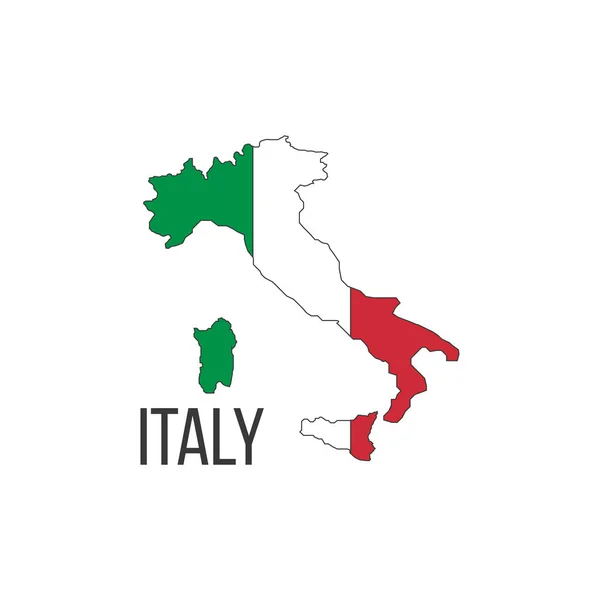 Italien Flagge auf der Karte — Stockvektor © pockygallery ...