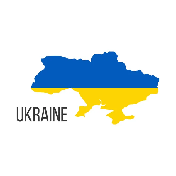 Mapa Bandera Ucrania Bandera Del País Forma Fronteras Stock Vector — Vector de stock